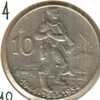 CZECHOSLOVAKIA  10 KORUN  SOLDER FRONT EMBLEM  BACK 1954 AG SILVER EF KM40  READ DESCRIPTION CAREFULLY !!! - Czechoslovakia