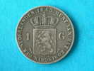 1863 - 1 GULDEN / KM 93 ( Silver Uncleaned Coin - For Grade, Please See Photo ) ! - Monnaies D'or Et D'argent