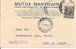 MUTUA MANTOVANA -  MANTOVA - CARTOLINA COMMERCIALE VIAGGIATA  1920 - - Mantova