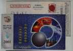 Rock Climbing,badminton,China 2001 Life Insurance Jiangdu Branch Advertising Postal Stationery Card - Badminton