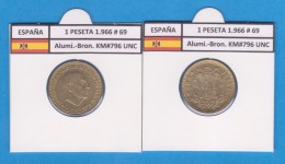 ESPAÑA / FRANCO   1  PESETA   1.966 #69  Aluminio-Bronce  KM#796  SC/UNC    T-DL-9259 - 1 Peseta