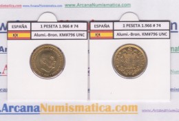 ESPAÑA / FRANCO   1  PESETA   1.966 #74  Aluminio-Bronce  KM#796     SC/UNC     T-DL-9278 - 1 Peseta