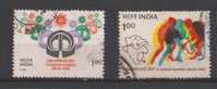 India 1981 Used, Asian Games, Sports, Hockey Players, Mascot APPU, Elephant, Jantar Mantar Observatory, Astronomy - Gebruikt