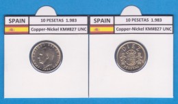 ESPAÑA /JUAN CARLOS I    10  PESETAS  Cu Ni  1.983  KM#827   SC/UNC  T-DL-9411 - 10 Pesetas