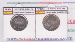 ESPAÑA /JUAN CARLOS I    25  PESETAS  Cu Ni  1.975 #78    KM#808    SC/UNC     T-DL-9421 - 25 Pesetas