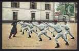 CPA  ANCIENNE- FRANCE- THEME : BOXE- MILITARIA- EXERCICE DE BOXE DANS L'INFANTERIE- TRES BELLE ANIMATION- COLORISÉ - Boxe