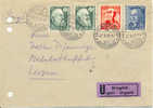 Lettre De Luzern Par Exprès 1943 Yvert 380(2)-382-383 - Covers & Documents
