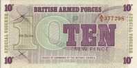 -  GRANDE BRETAGNE - 2 BILLETS -  NEUFS - TEN NEW PENCE - BRITISH ARMED FORCES - N° A/5 377298 - A/5 377285 - - British Armed Forces & Special Vouchers