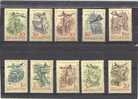 Hungary, Serie 10, Year 1958, SG 1542-1551, Air (on Cream Paper), MNH/PF - Ungebraucht