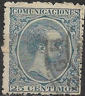 SPAIN 1889 King Alphonso XIII - 25c Blue  FU - Oblitérés