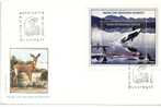 Enveloppe Fdc De Roumanie, Faune Des Régions Nordiques, Orque, épaulard, Bloc, 1992, Aigle - FDC