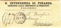 Franchigia / Palermo - Terrasini  - Intendenza Di Finanza  -  11.04.1927 - Portofreiheit