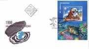 BULGARIA  / Bulgarie  1998  Year On World Ocean  (Poissons/ Pesci / Crustaces)  S/S- FDC - Schalentiere