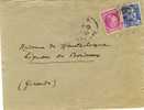 Lettre De ¨Paris à Lignan De Bordeaux Avec Cachet Convoyeur "Paris Bordeaux" 1947 N°679 Et718A - Brieven En Documenten