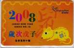 Neujahr 2008 Hongkong Post - Sonderkarte Nr. 10 ** 8€ Jahr Der Ratte - Cartas & Documentos