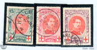 Croix-Rouge, Albert Ier,  N° 132 / 134  Ø  , Cote 35 €, - 1914-1915 Red Cross