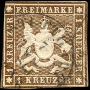 Pays :  20,6 (Allemagne: Wurtenberg (Royaume : Guillaume Ier (1816-1864))  Yvert Et Tellier N° : 11 (o) - Usati