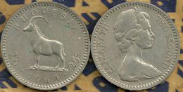 RHODESIA 2/6 - 25 CENTS ANIMAL FRONT QEII HEAD BACK 1964 KM READ DESCRIPTION CAREFULLY !!! - Rhodesia