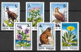 Romania 1985 MiNr. 4172 - 4177  Rumänien Fauna Plants ANIMALS BIRDS Retezat Nature Reserve  6v  MNH** 5,50 € - Knaagdieren