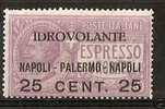 1917 REGNO P. AEREA NAPOLI PALERMO MNH ** - RR3270 - Correo Aéreo