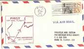 US - 2 - FIRST FLIGHT PAN AMERICAN JET CLIPPER ,MIAMI-SAN JUAN-LISBON 1962 CACHETED COVER - At Back PORTELA AIRPORT Rece - 3c. 1961-... Storia Postale