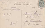 CARTE AVEC TYPE BLANC  CACHET PARIS EXPO BEAUX-ARTS 1905  INDICE 14 - Cachets Provisoires