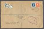 Great Britain ELTHAM No. 4069 Registered Label Cover 1956 U.S. Customs Passed Free & Interesting Cancels (2 Scans) - Storia Postale