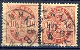 #Denmark 1884. 2 Different. Cancelled(o) - Used Stamps