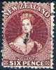 SIX PENCE Brown  Of 1864 (watermark "NZ")  Michel-No.29 = 60 Euro - Usati