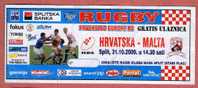 CROATIA V MALTA - 2009 European Rugby Championships B2 * Match Ticket Billet Bigletto Boleto Malte - Tickets & Toegangskaarten