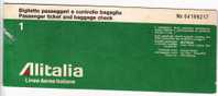 Palermo  /  Roma  - Biglietto Aereo " ALITALIA "  -  2  Luglio 1976 - Europa