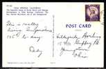 US - STATUE OF LIBERTY Stamp IMPERFORATE Three Sides On PALM SPRINGS POSTCARD - Cartas & Documentos