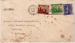 IRLANDE - 1946 - LETTRE PAR AVION Pour DETROIT (USA) - Cartas & Documentos