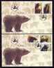 BEARS OURS  ,URSUS ARCTOS,2 COVERS  FDC 2008 ,ROMANIA. - FDC