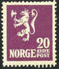 Norway #101 Mint Hinged 20o Deep Violet From 1922 - Neufs