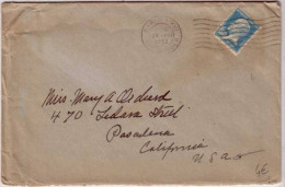 1932 - 1F50 PASTEUR Seul Sur LETTRE De PARIS (RUE SINGER) - DESTINATION : CALIFORNIE (USA) ! - 1922-26 Pasteur