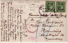 1927 - CARTE De CRISTOBAL (CANAL ZONE PANAMA) Pour HAMBURG (ALLEMAGNE) - Taxe à L'ARRIVEE NACHGEBÜHR - RARE - Kanalzone