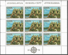 1978 Jugoslawien  Sheet Yv 1601-8 Mi. 1725-6 ** MNH Europa - 1978