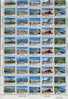 1980 Ten Major Construction Stamps Sheet Interchange Plane Train Locomotive Ship Nuclear Steel - Electricité