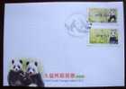 FDC 2010 Giant Panda Bear ATM Frama Stamps-- Blue Imprint- Bamboo Bears WWF - FDC