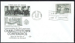1964  Charlottetown Conference Sc 431   FDC Rose Craft Cachet - 1961-1970