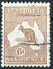 Australia 1929 6d Chestnut Kangaroo Small Mult Watermark (Wmk 203) Used  - Actual Stamp - Line - SG107 - Gebraucht