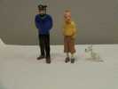 TINTIN, MILOU, HADDOCK. 3 Figurines Publicitaires Offertes Par Les Biscuits LU. 1ère Série Gravée LU-Hergé. 1993 - Figurines En Plastique