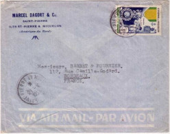 SPM - 1953 - Yvert N°347 Seul Sur LETTRE COMMERCIALE De SAINT PIERRE  Pour BORDEAUX - Briefe U. Dokumente