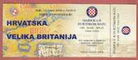 Football Match Of Military Teams CROATIA - GREAT BRITAIN ( Mint Ticket ) United Kingdom Hajduk Billet Soccer Futbol - Match Tickets