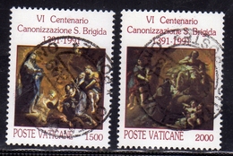 CITTÀ DEL VATICANO VATICAN VATIKAN 1991 CANONIZZAZIONE DI S.SANTA BRIGIDA SERIE COMPLETA COMPLETE SET USATA USED OBLITER - Oblitérés