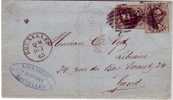 Lettre N° 10X2 Pl 2 Margé P 24 Bruxelles (Libraire Place Ste Gudule) 10-01-1863 Vers GAND (5)   TTB - 1858-1862 Médaillons (9/12)