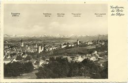 AK Kaufbeuren Panorama Mit Alpen 1938 #10 - Kaufbeuren