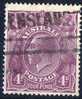 Australia 1918 King George V 4d Violet - Single Crown Wmk Used - Actual Stamp - Queensland - SG64 - Gebraucht