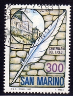 REPUBBLICA DI SAN MARINO 1983 CENTENARIO DEL LICEO DI STATO LIRE 300 USATO USED OBLITERE' - Gebruikt